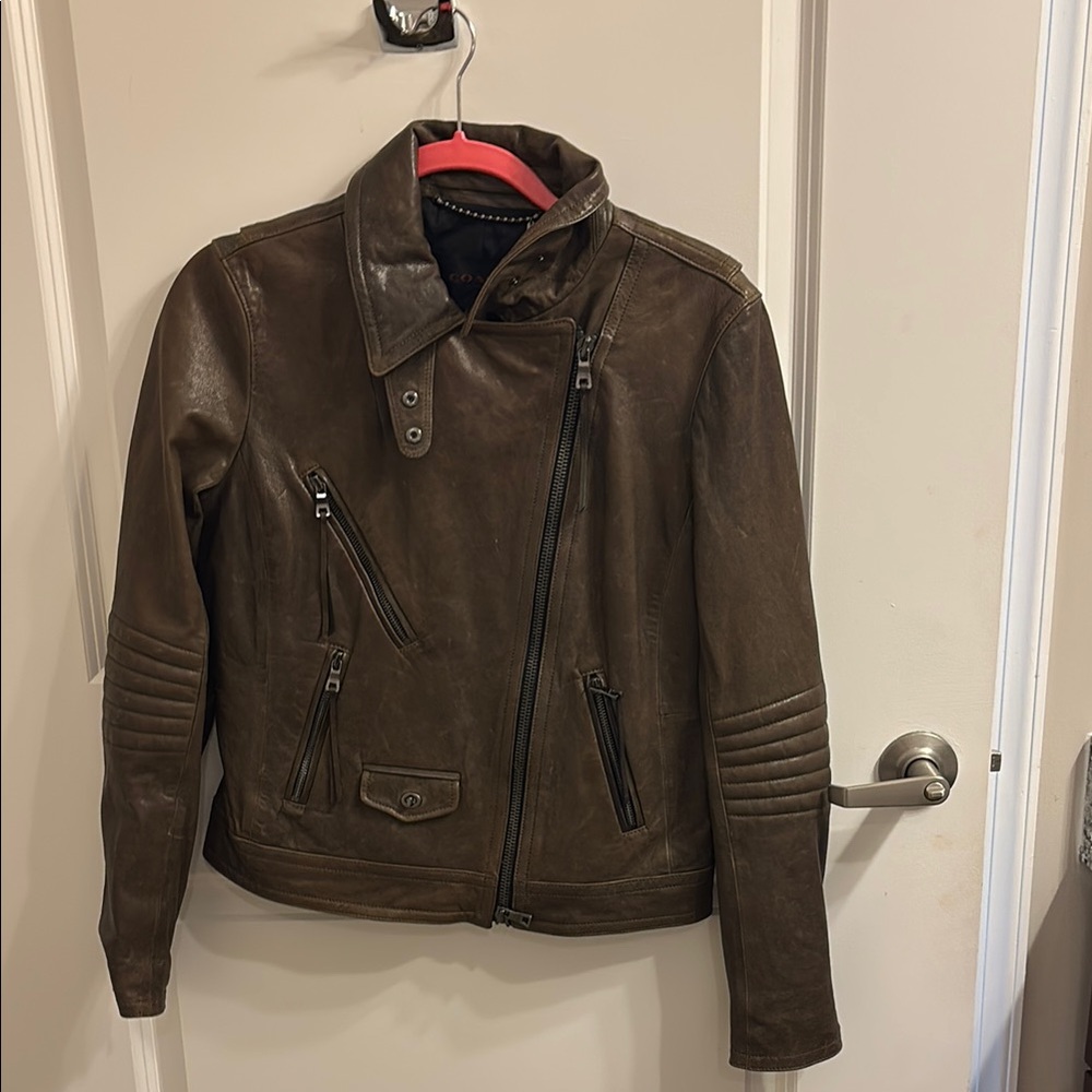 Coach Dark Brown Leather Jacket